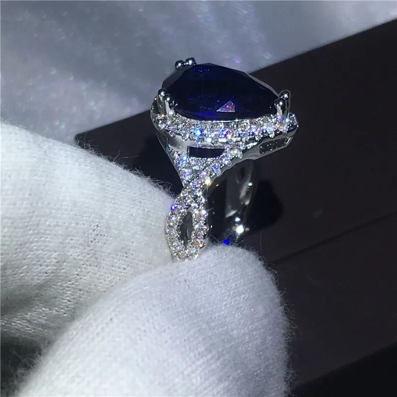 Модный Роскошный итальянский комплект кольцо из белого золота обручальные