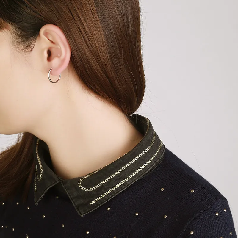 Золотистые мини круглые серьги из нержавеющей стали модные женские