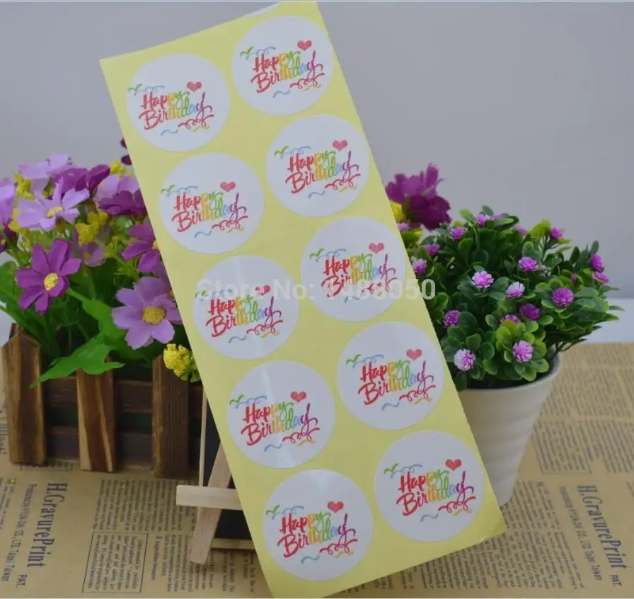 

600pcs/lot Seal Label Sticker / Happy Birthday Stickers free shipping