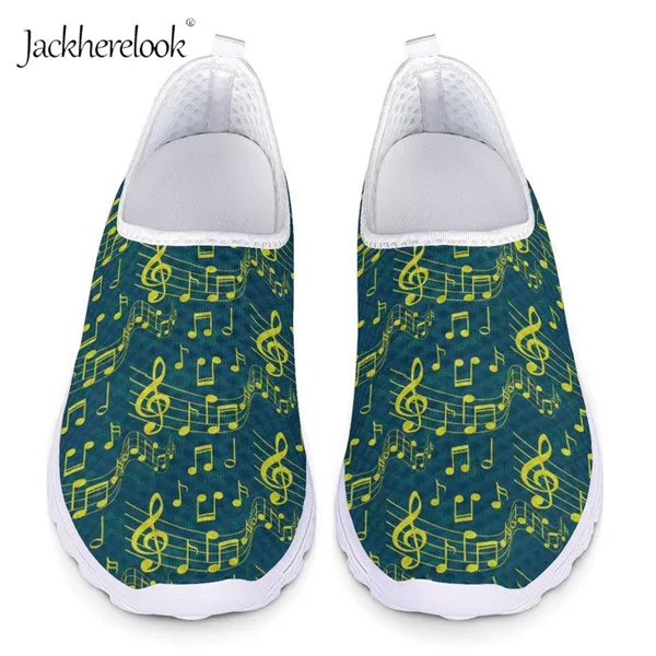 HX394AA Jackherelook/Женская обувь на плоской подошве; белые женские кроссовки с музыкальными нотами; дышащая женская летняя обувь из сетчатого материала; повседневная обувь на плоской подошве; супер-светильник - Цвет: HX394AA