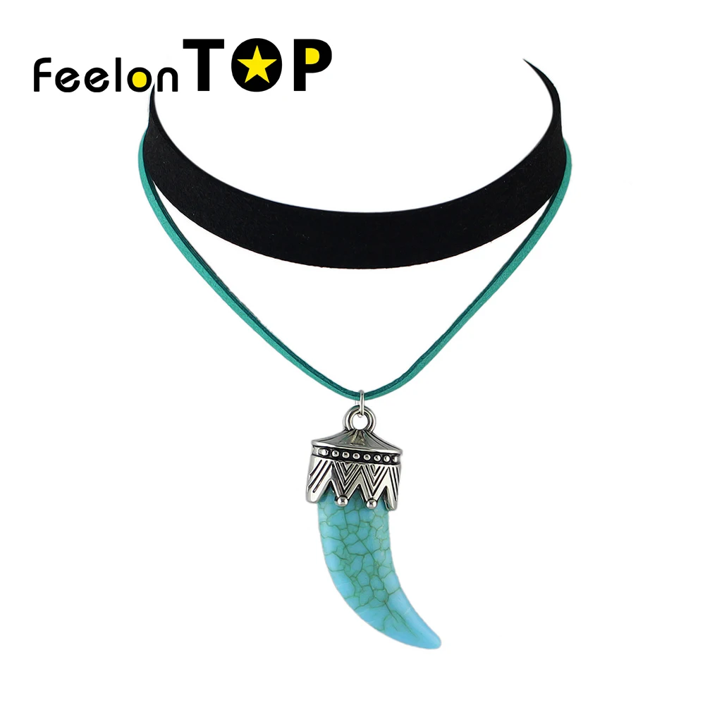 Этнические украшения черная замша Ткань колье Цепочки и ожерелья красные синие