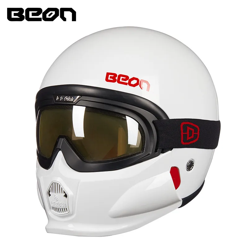 Новая Винтажная мотоциклетная rcycle шлем Beon со съемной и съемная маска с полным