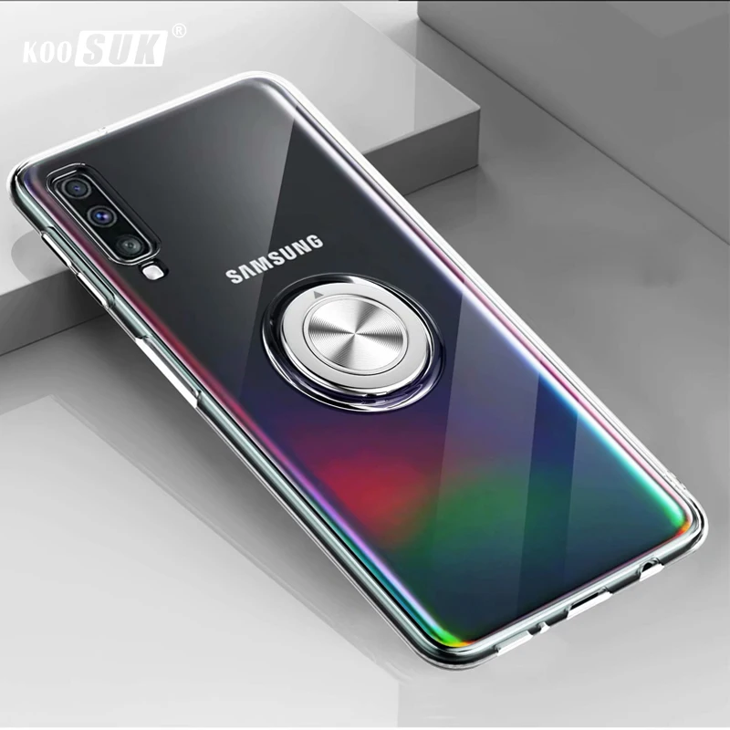 Мягкий прозрачный чехол для Samsung Galaxy A10 A20 A30 A40 A50 A70 A50S A30S кольцо держатель на палец