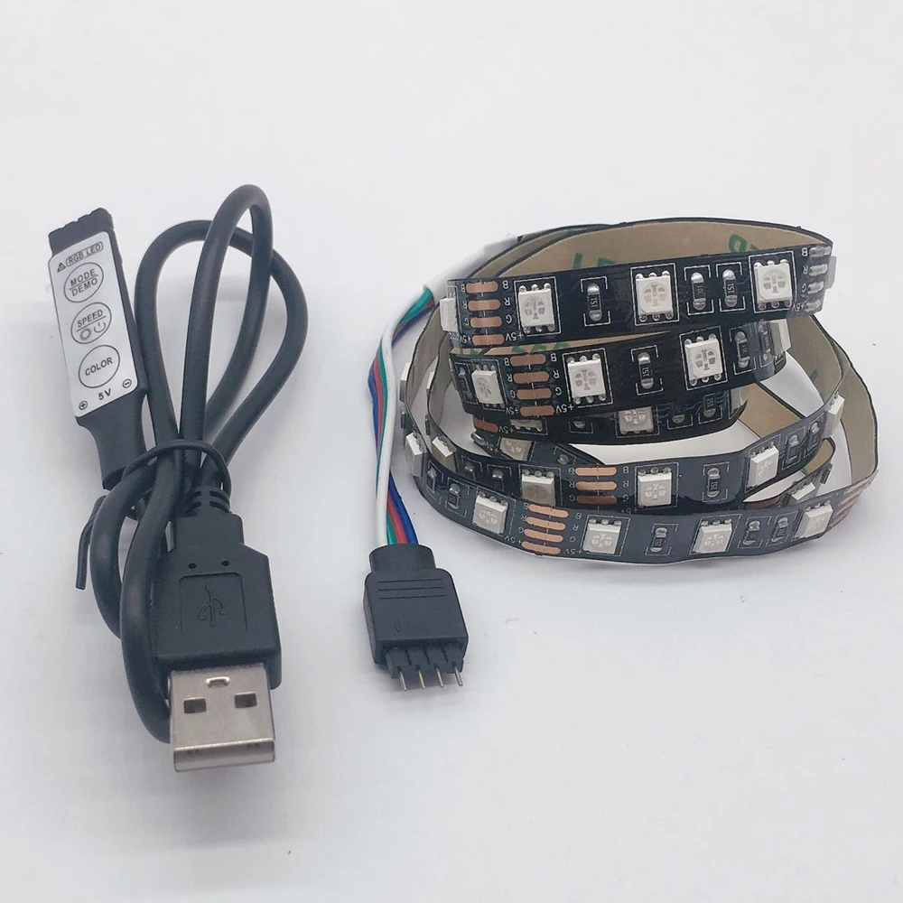 USB Светодиодные ленты RGB сменный светодиодный ТВ фон светильник ing 50 см 1 м 2 3 4 5 DIY 5V