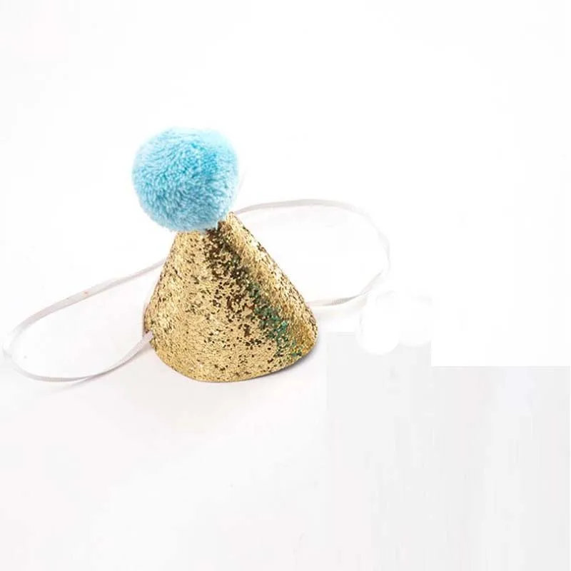 hat gold Прекрасный кукольный собачий Кот праздничный колпак галстук-бабочка Корона кружева Дети шляпы для детской вечеринки Галстуки для дней рождения и вечеринок аксессуары для домашних животных - Цвет: hat gold