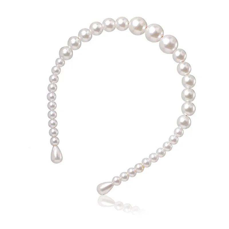 PINKSEE Simple Design Imitation Pearls Hairbands Bridal Wedding Party Headdress Elegant Hair Hoop | Украшения и аксессуары