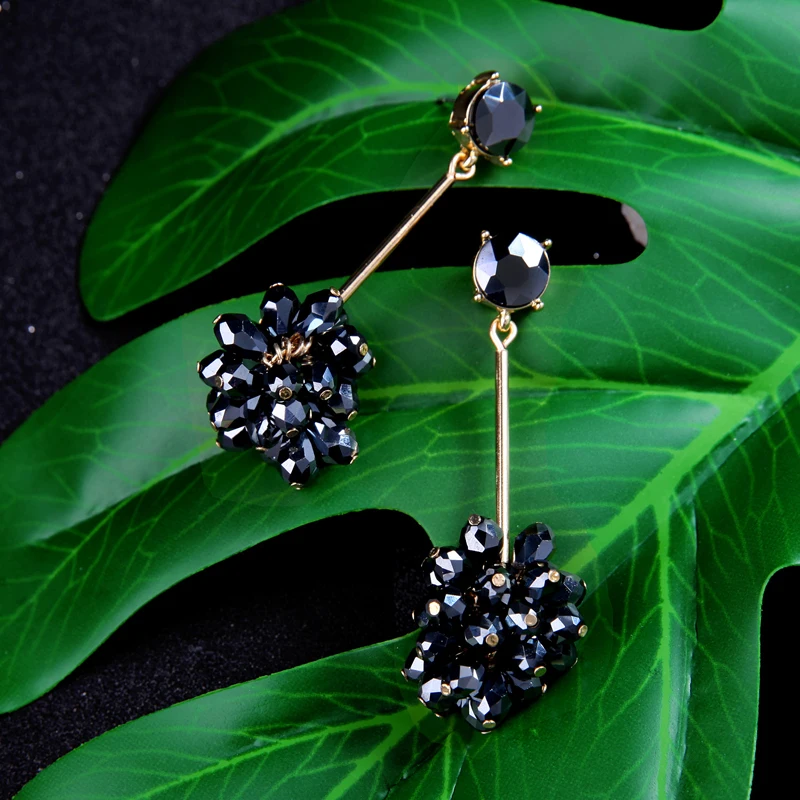 KISS ME Black&ampYellow Glass Grape Bunches Drop Earrings For Women Party Gifts 2019 New Dangle Earring Fashion Jewelry Accessories |