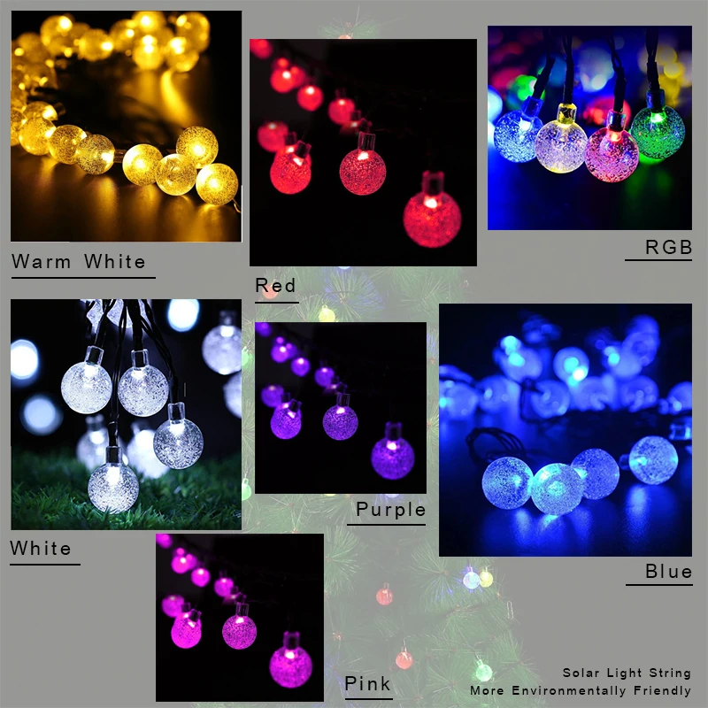 Хрустальный шар Woodpow LED Blub Солнечная гирлянда 20-100 Светодиодная сказочная для сада