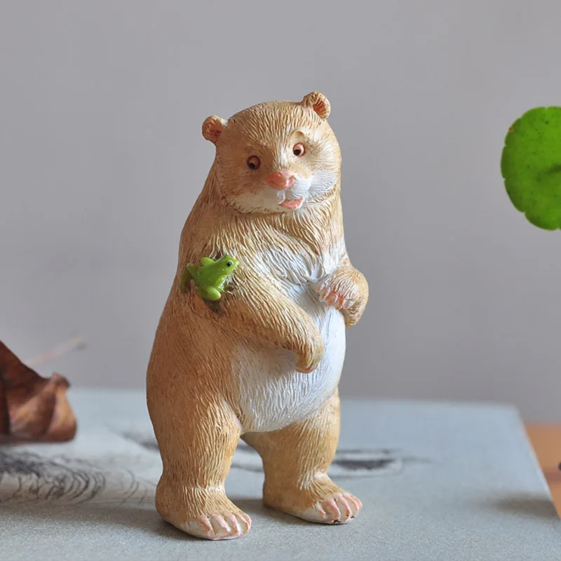 Creative Cute Bear Resin Personality Lovely animal cartoon fairy garden miniature figurines arts and crafts gift home decoration | Дом и сад