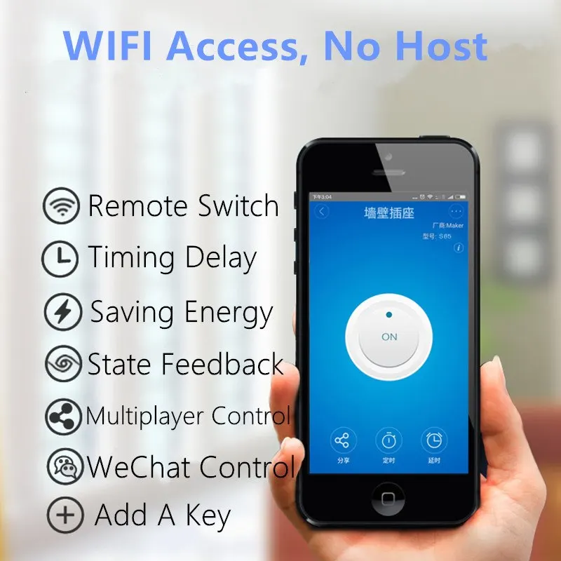 Умная розетка S20 CN с поддержкой Android/IOS Wi Fi штепсельная вилка стандарта EU/US/UK 2200 Вт 10