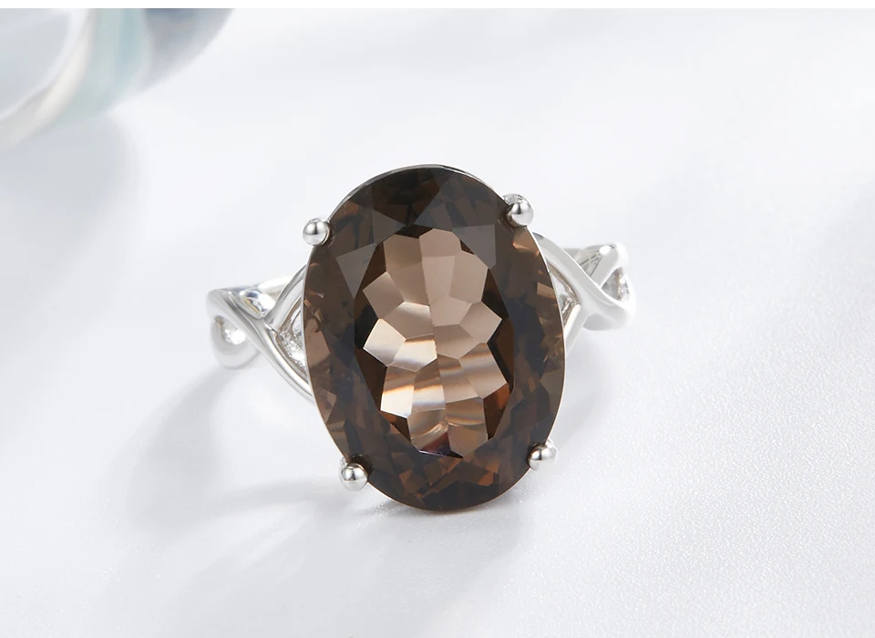 Hutang, 17.57ct, натуральный дымчатый кварц, ювелирный набор, серьги, кольцо, серебро 925 пробы, ювелирное изделие с драгоценным камнем для женщин, лучший подарок, новинка