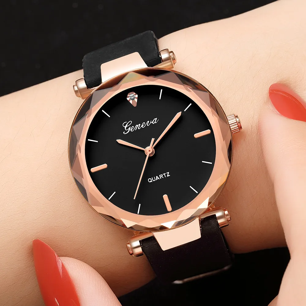 

Luxury Brand Geneva Watch Womens Watches Silica Analog Quartz Dress Ladies Wrist Watch Men's Waterproof relogio feminino #N03