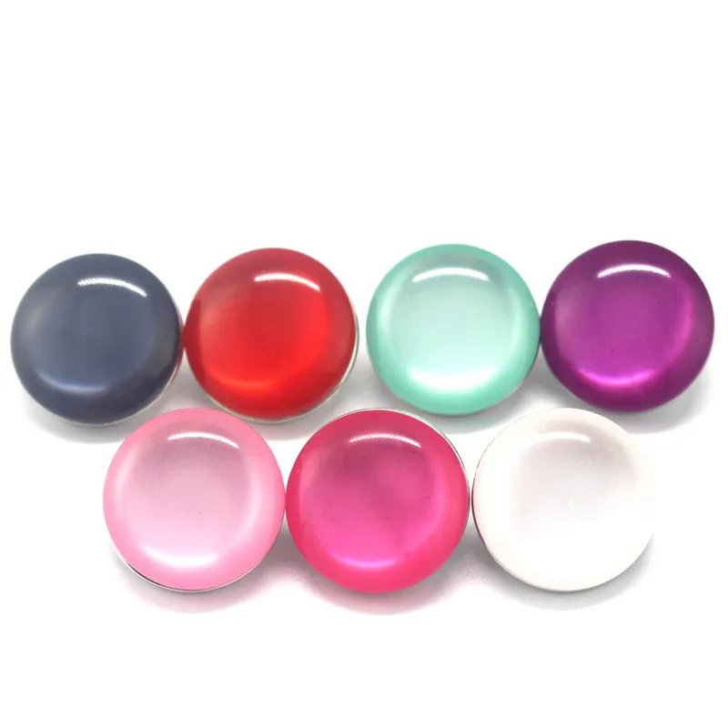 

50pcs/lot multicolour lmitation cat's eye resin Snap Button Print Glass Snap Charms Fit 18mm DIY Ginger Snap Bracelet Jewelry