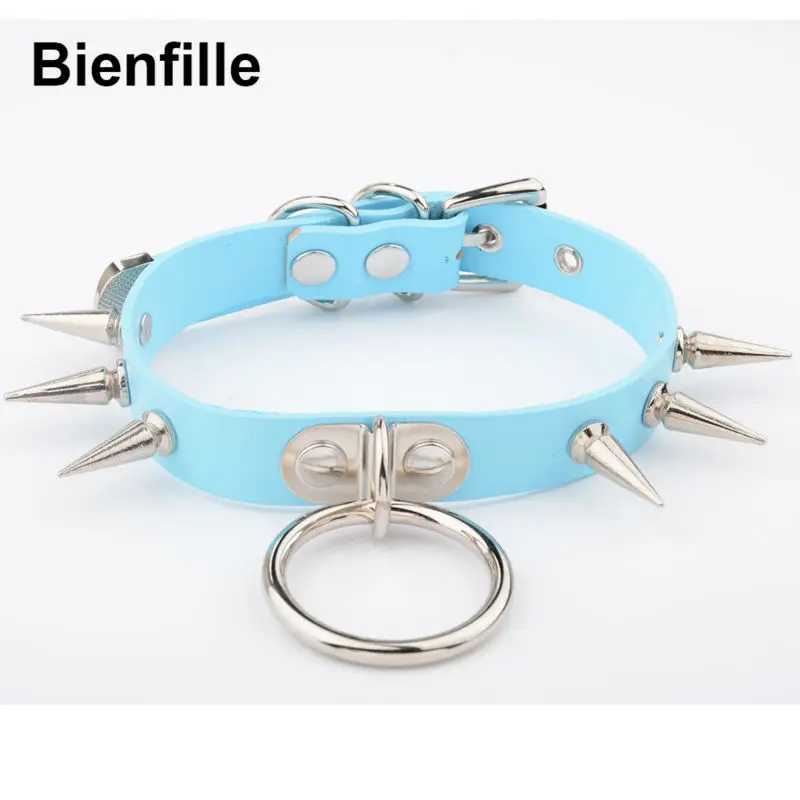 Ожерелье чокер из натуральной кожи в готическом стиле|choker silver|spiked collarleather choker |