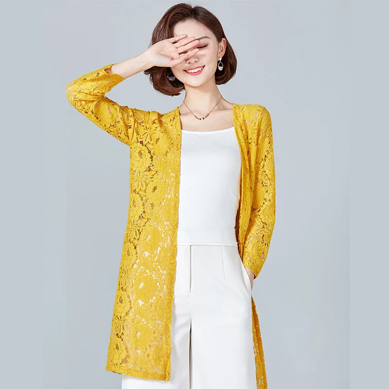 Летние женские сексуальные накидки с цветочным кружевом пляжный халат длинными