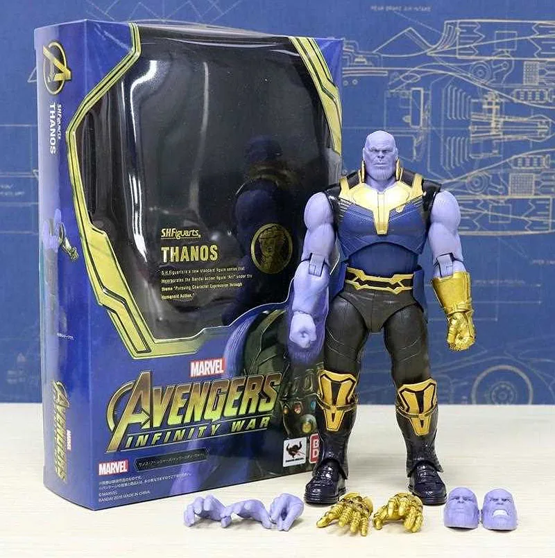 SHF S.H.F Ironman танос Человек-паук Hawkeye Antman Капитан Америка " фигурка свободного кроя и в коробке для выбора коллекции - Цвет: Thanos Boxed