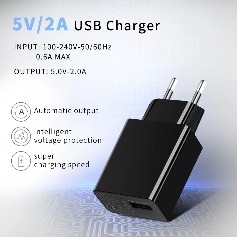 Зарядное устройство Nillkin USB 2 А мобильный телефон быстрая зарядка зарядное