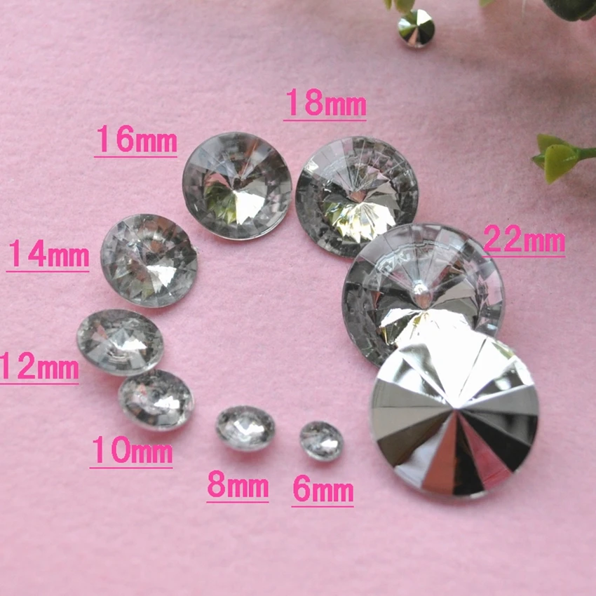 Jewelry Making Supplies For DIY Decoration Mixed Sizes(6mm~22mm,Total 8sizes) 3D Without Flat Back Clear Color Rhinestone