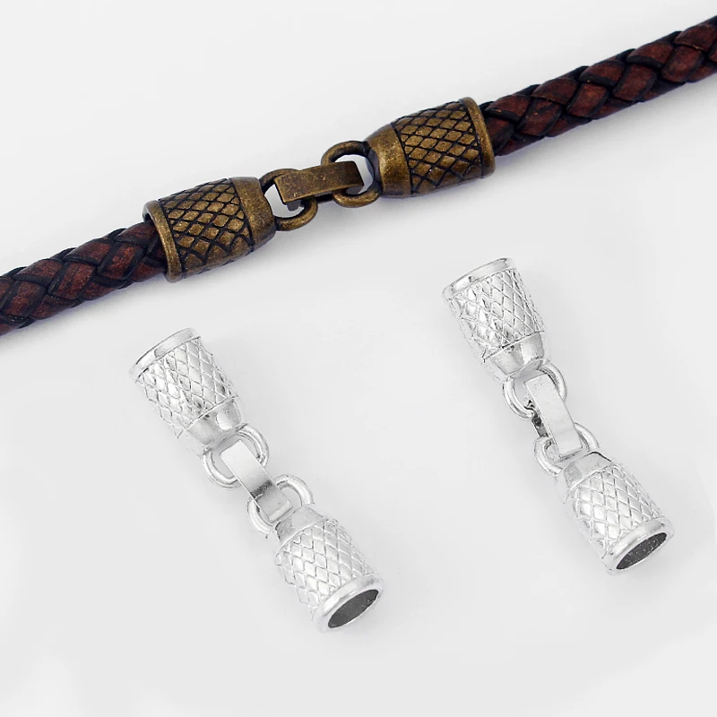 

3sets Jewelry Accessories Round Pattern End Cap Snap Clasp For 6.5mm Round Leather Cord Bracelet Necklace Jewelry Making Finding