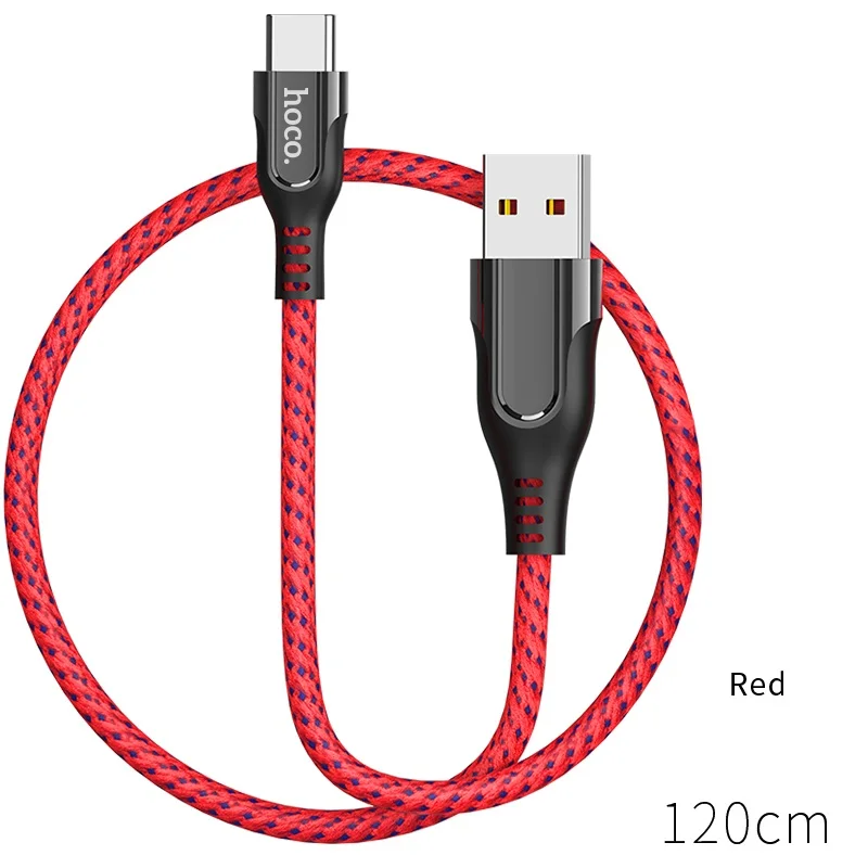 Red HOCO usb type C кабель Светодиодный индикатор USB C кабель для samsung S10 Plus huawei P30 Pro Xiaomi 9 Smart power Off USBC type-C кабель - Цвет: Red