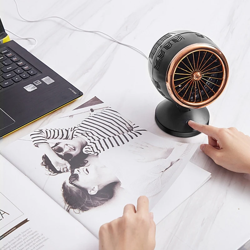 Креативный двухлопастной мини Usb вентилятор для офиса дома портативный