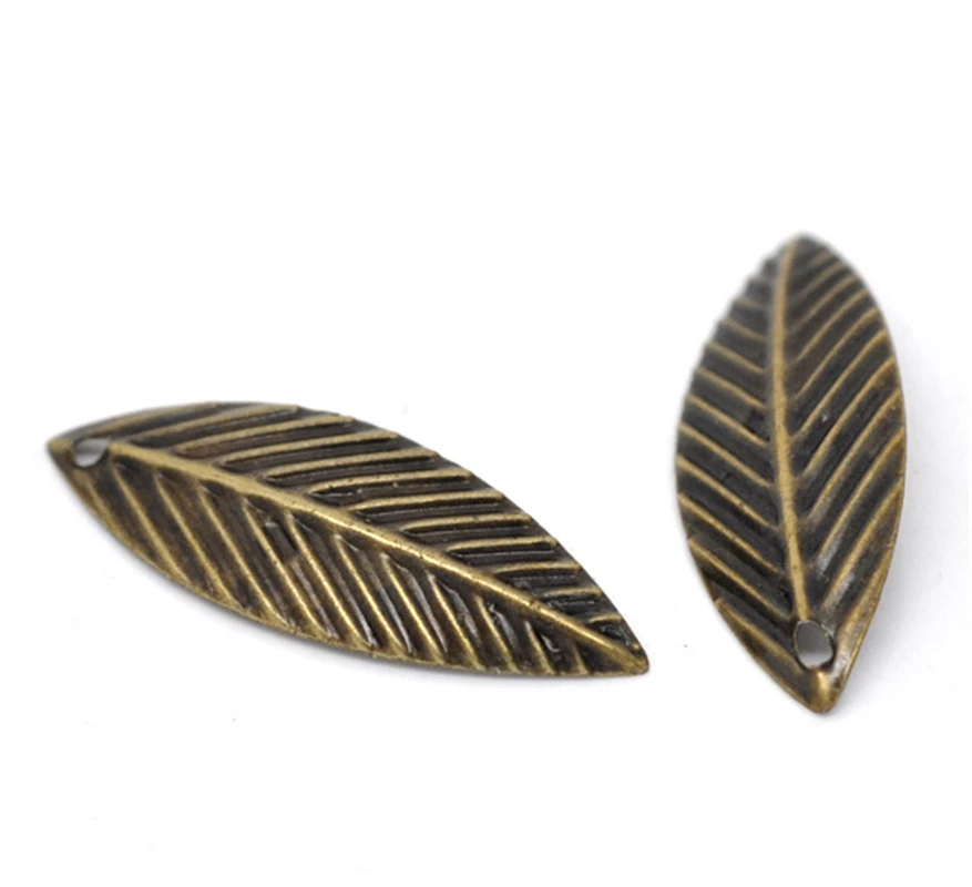 

DoreenBeads 500 Бронзовый Тон Подвески в форме листьев 21x7 мм (B14576), yiwu