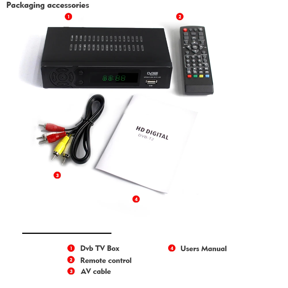 DVB-T2 Full HD 1080p цифровой ТВ-тюнер MSD7T00E встроенный демодулятор рецептор DVB-T эфирный ТВ-приемник стандартная телеприставка