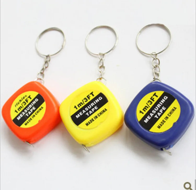 

100PCS 1m/3ft Easy Retractable Ruler Tape Measure Mini Portable Pull Ruler Keychain Color Random