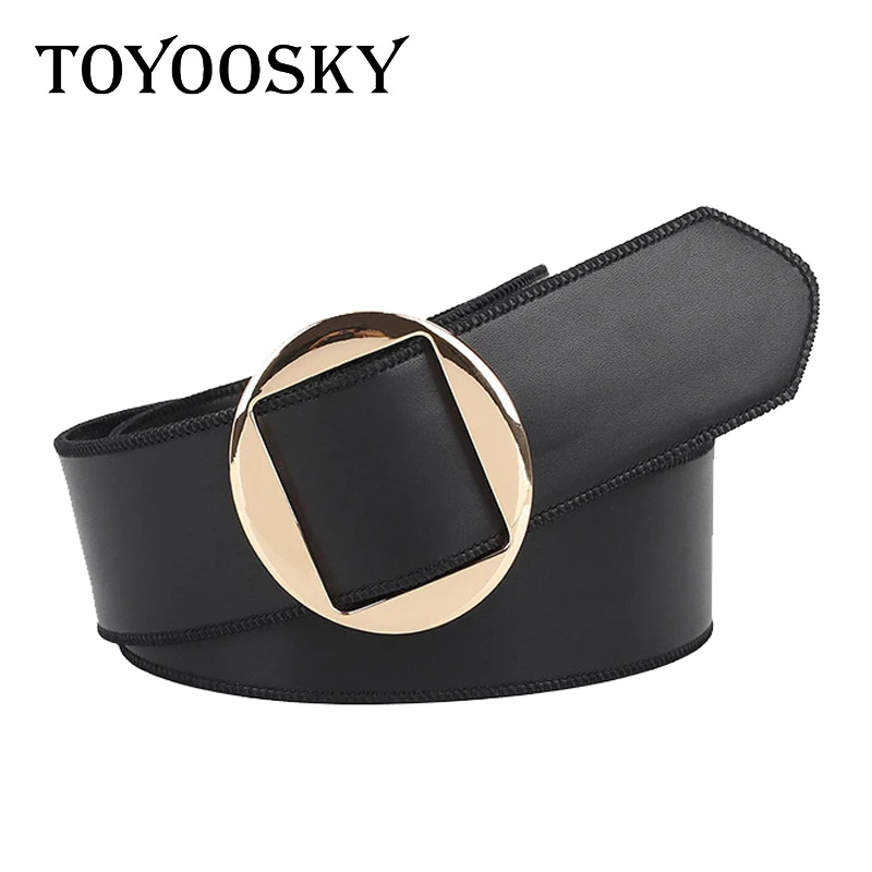 

2019 New Designer Women Belts Casual Pin Round Metal Buckle Vintage Solid Thin All-match Belt for Female High Quality TOYOOSKY