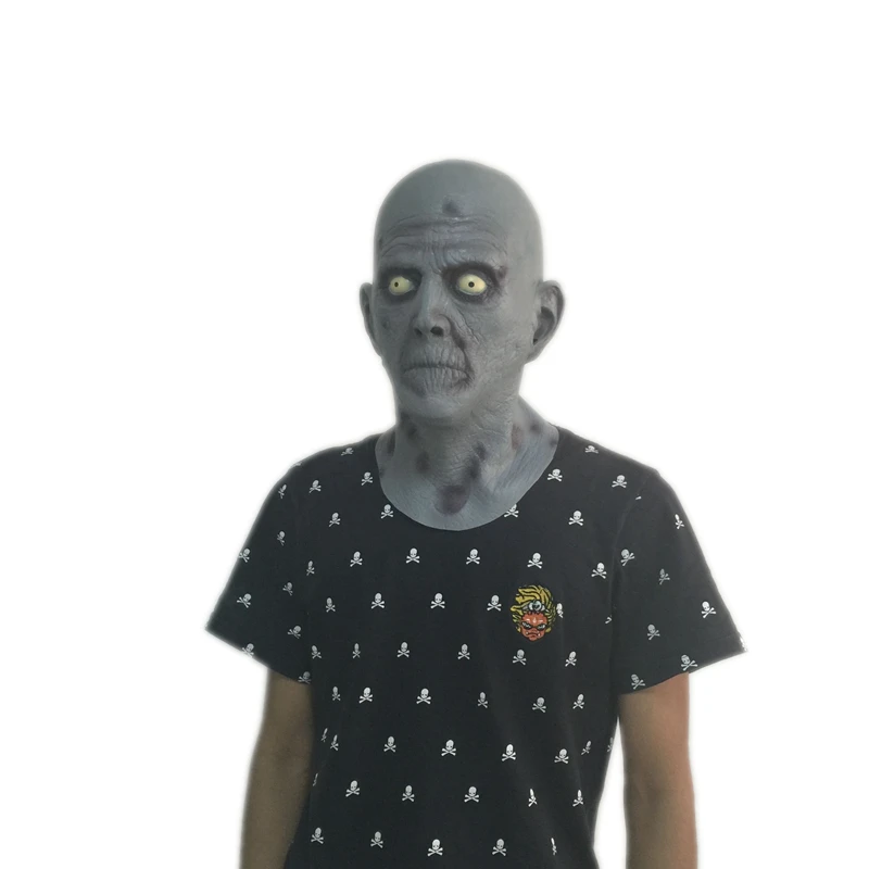 Страшная латексная маска для пожилых мужчин ужас синяя мужская голова резиновые