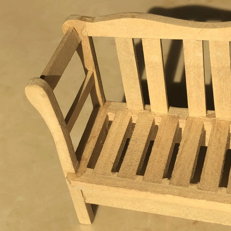 

G05-X5042 children baby gift Toy 1:12 Dollhouse mini Furniture Miniature rement DIY wooden color garden chair 1pcs