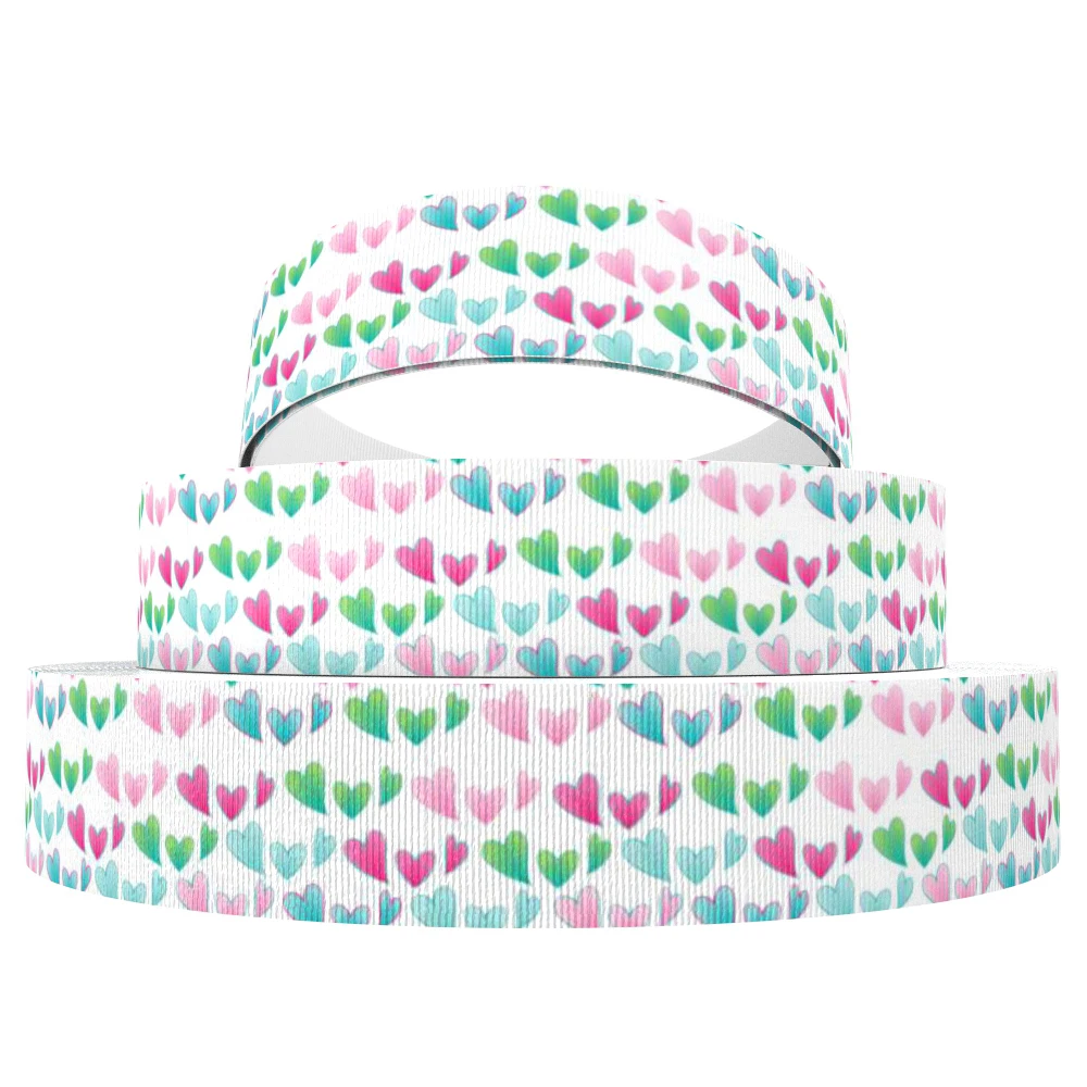 

David accessories 3"75mm heart Valentine's Day polyester tape ribbon 50yds,DIY handmade materials,wedding gift wrapping,50Yc5616