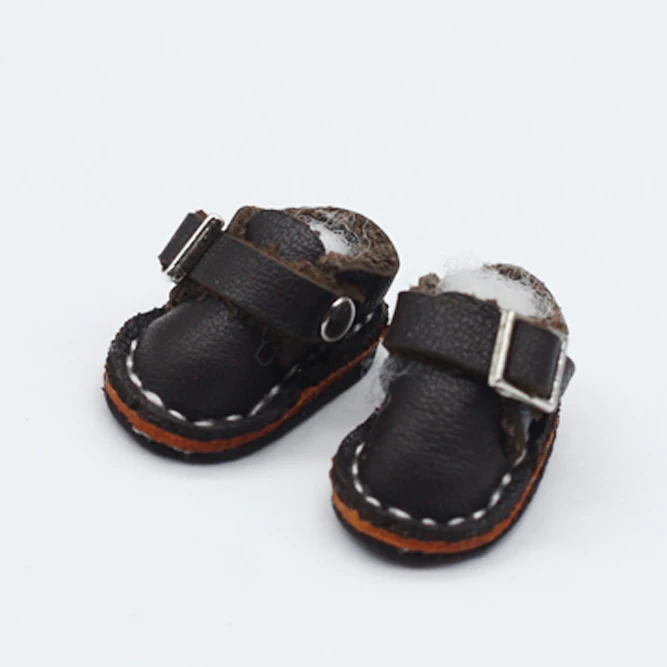 deep brown Новая модная кожаная обувь 12 дюймов для кукол Blyth(подходит для Блит, AZ, licca, Pullip doll) 2,3*1,3 см - Цвет: deep brown