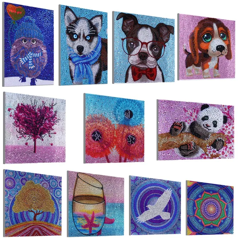 

New Arrival Special Shaped Diamond Painting Owl Dog Tree Plant Flower DIY 5D Full Drill Cross Stitch Kits Crystal Rhinestone Art