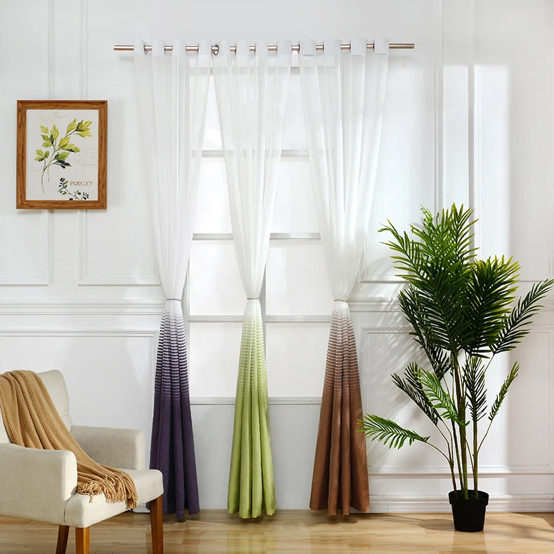 Тюль в горизонтальную полоску для гостиной оконные шторы спальни детской