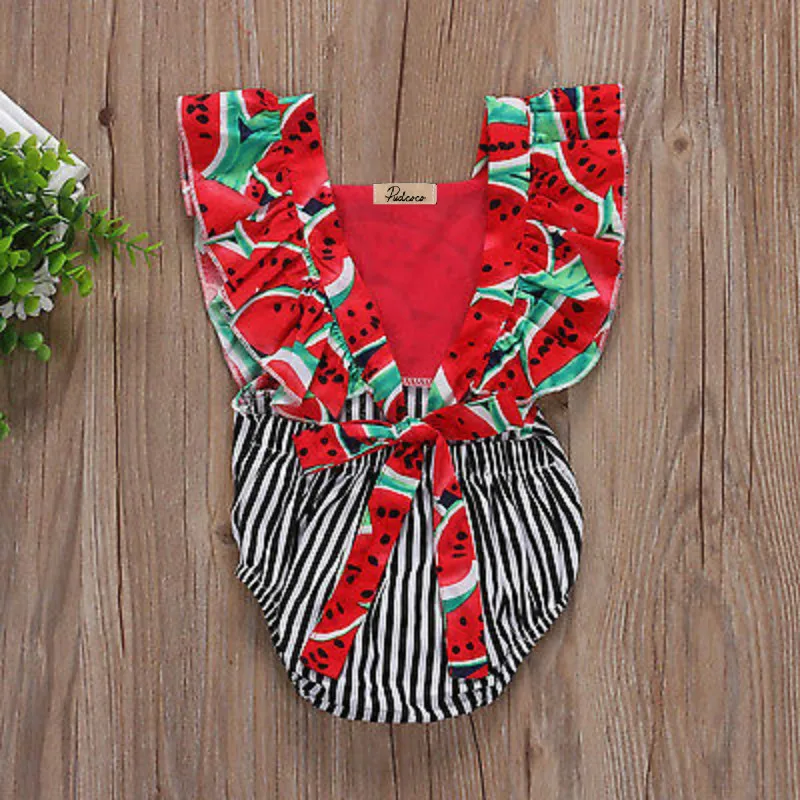 Летняя одежда для новорожденных девочек комбинезон детский хлопковый костюм
