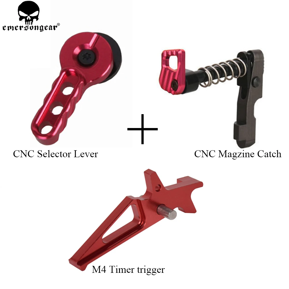 

EMERSONGEAR CNC Airsoft обработанный Селекторный рычаг, спусковой рычаг для серий M4/M16, черный захват журнала