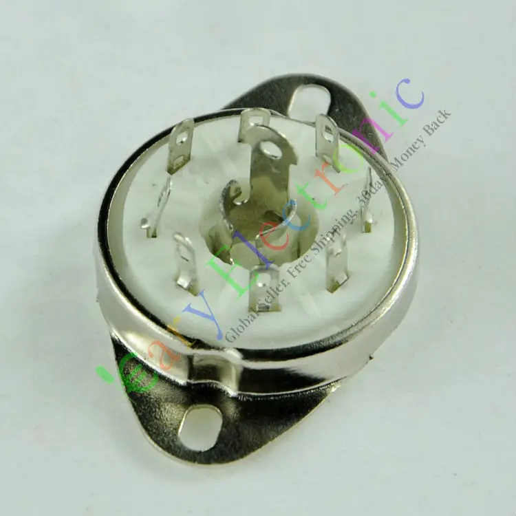 8 шт. серебристые 8-штырьковые керамические вакуумные розетки Loctal valve base fr 5B254