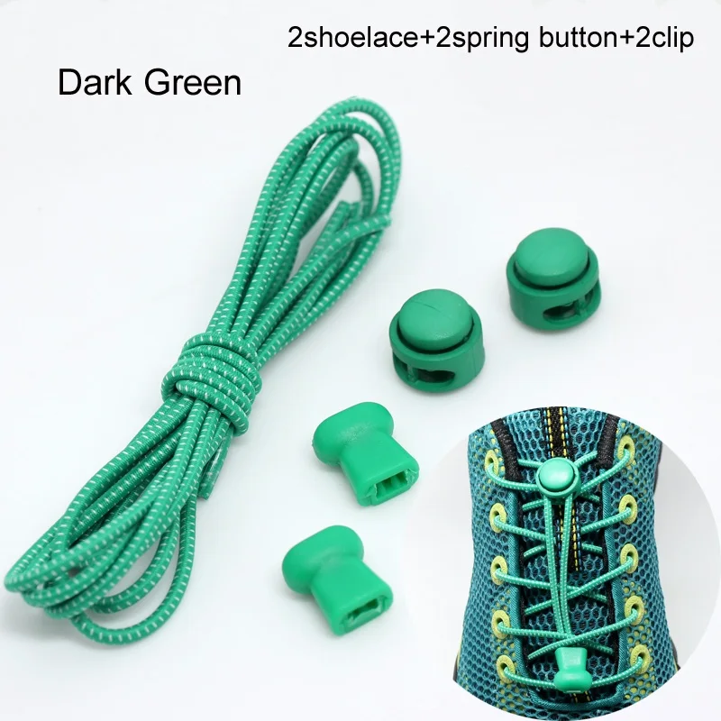 dark green Шнурки для обуви, эластичные шнурки для кроссовок, бега, триатлона, Zapatos De Hombre - Цвет: dark green