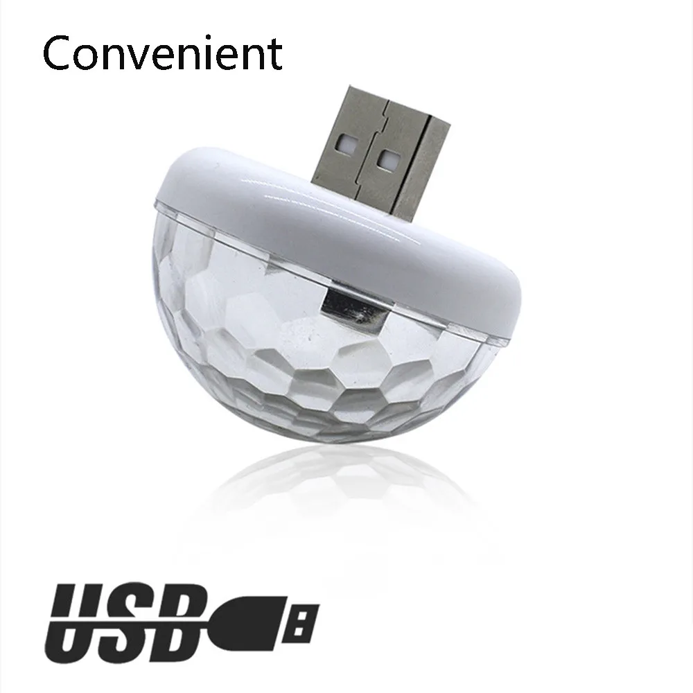 Диско сценический свет мини USB Голосовое управление портативный шар для