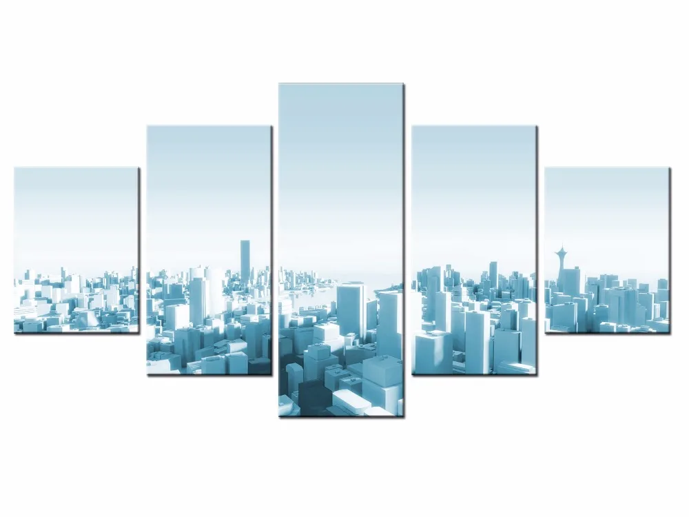 

New Framde 5 pieces / set of Classic city night view wall art for wall decorating home Decorative painting on canvas/XC-city-80
