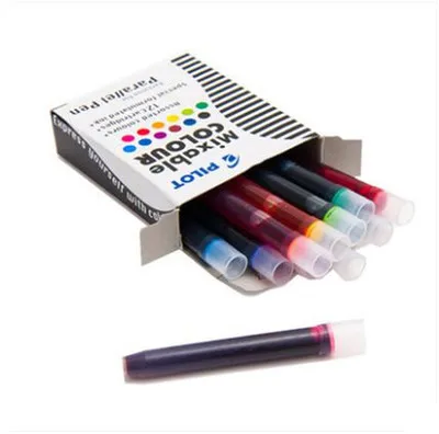 12 colors ink Япония пилот FP3-SS параллельная ручка 1,5 2,4 3,8 6,0 чернила художественная ручка рот ручка английская каллиграфия ручка 12 цветов чернильные картриджи - Цвет: 12 colors ink