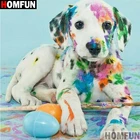 Картина для алмазной вышивки HOMFUN A16551, алмазная вышивка Цветная собака, полное покрытиекруглая, 5D, сделай сам, Подарочный Декор
