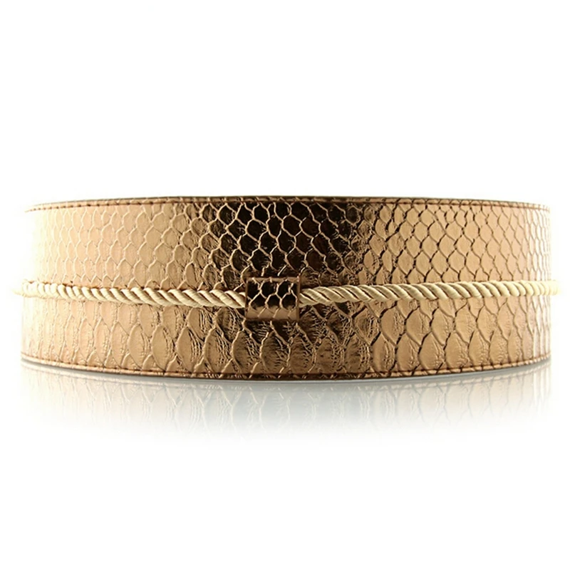 

Women Fashion Wide Corset Belt Vintage Metallic Bling Tassel Waistband PU High Waist Belts Strap Cinch