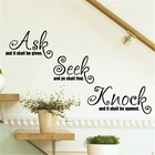 Diy Наклейка на стену Ask Seek, домашний декор, наклейки на стену для гостиной, съемный постер C299