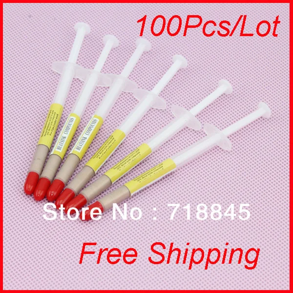 100pcs Lot Golden Syringe Led IC VGA CPU XBOX360 Heaksink Compound Thermal Past