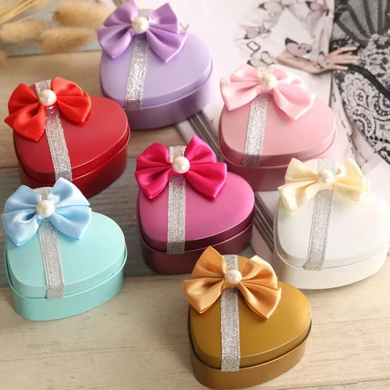 Новинка бант жестяная коробка для конфет Свадебные сувениры и подарки коробки