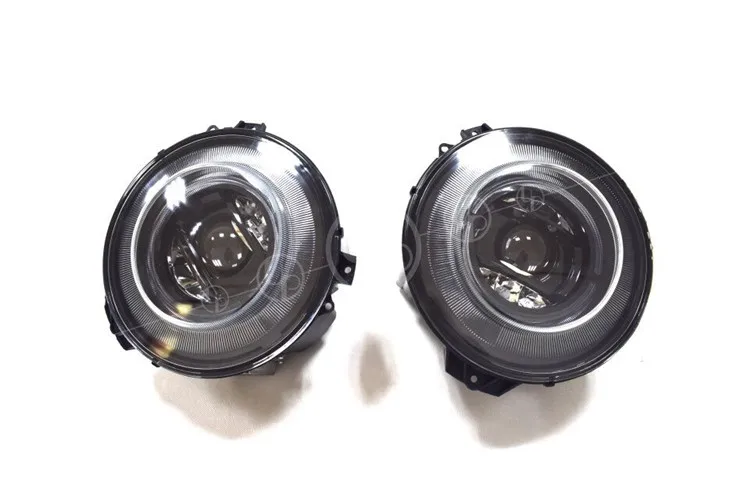 Черный G класса w463 G63 светодиодный налобный фонарь для W463 G500 G350 G400 G55 G63 G65 стиль светодиодный фары с динамическими наушниками поворотные огни - Цвет: Черный
