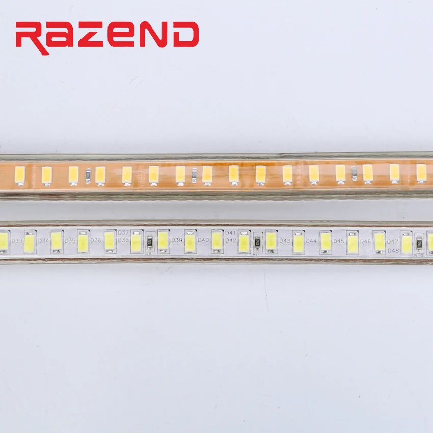 220 В Светодиодная лента 5630 SMD 120 светодиодов/м IP67 водонепроницаемая гибкая