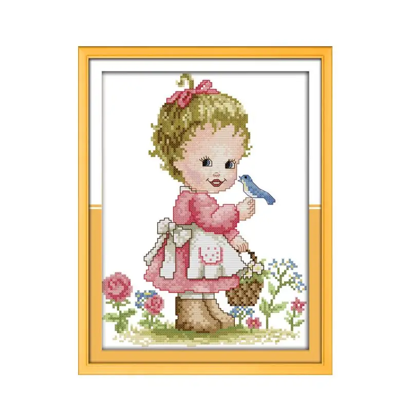 Joy Sunday Набор для вышивки крестиком из мультфильма Любовь цветок девочка